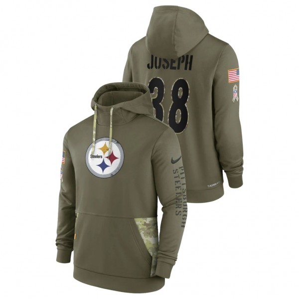 Men's Karl Joseph Steelers 2022 Salute To Service Therma Performance Hoodie - Olive