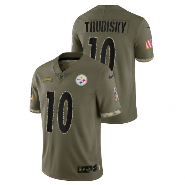 Mitchell Trubisky Steelers NO. 10 Olive 2022 Salut...