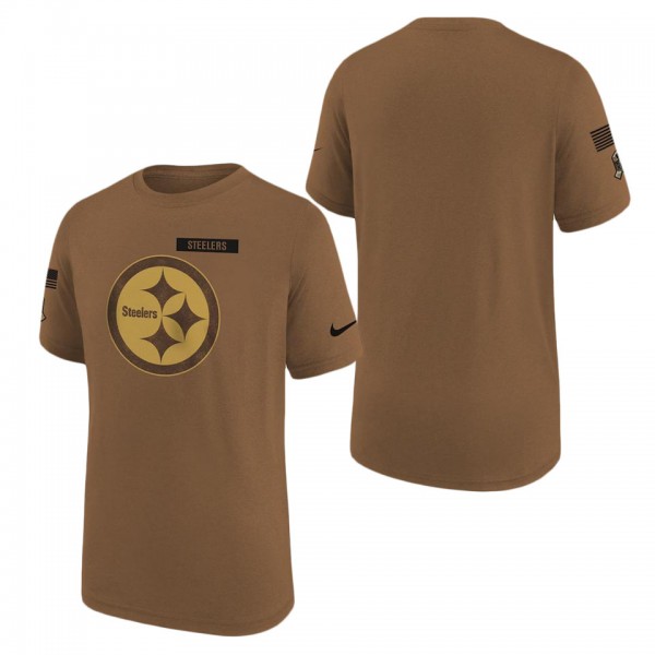 Youth Pittsburgh Steelers Brown 2023 NFL Salute To Service Legend T-Shirt