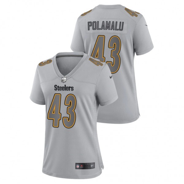 Troy Polamalu Steelers Women's Gray Atmosphere Gam...