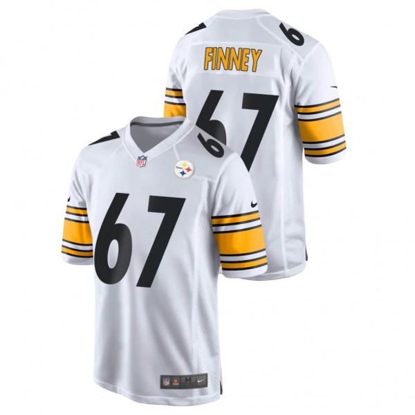 Men's Steelers #67 B.J. Finney White Game Jersey