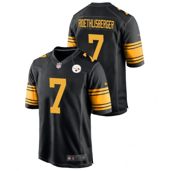 Men's Steelers #7 Ben Roethlisberger Black Alterna...