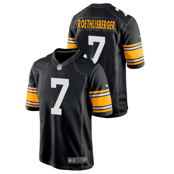 Steelers #7 Ben Roethlisberger Black Alternate Gam...