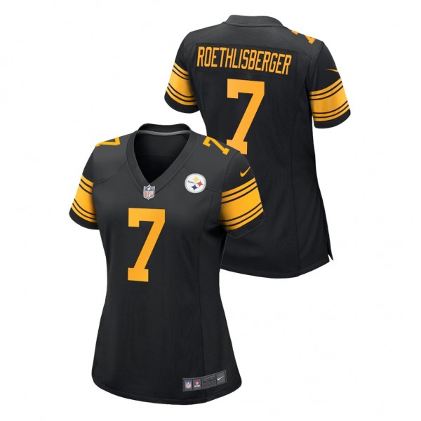 Women's Ben Roethlisberger #7 Steelers Black Alternate Game Jersey