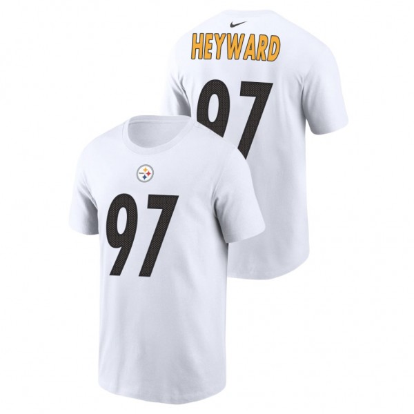 Men's Cameron Heyward #97 Steelers White Name Numb...