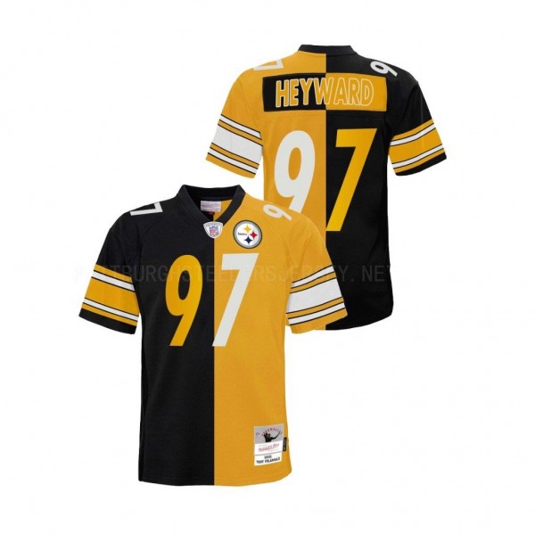 Youth Pittsburgh Steelers Cameron Heyward Black Gold Split Legacy Replica Jersey