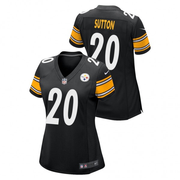 Women's Cameron Sutton #20 Steelers Black Game Jer...