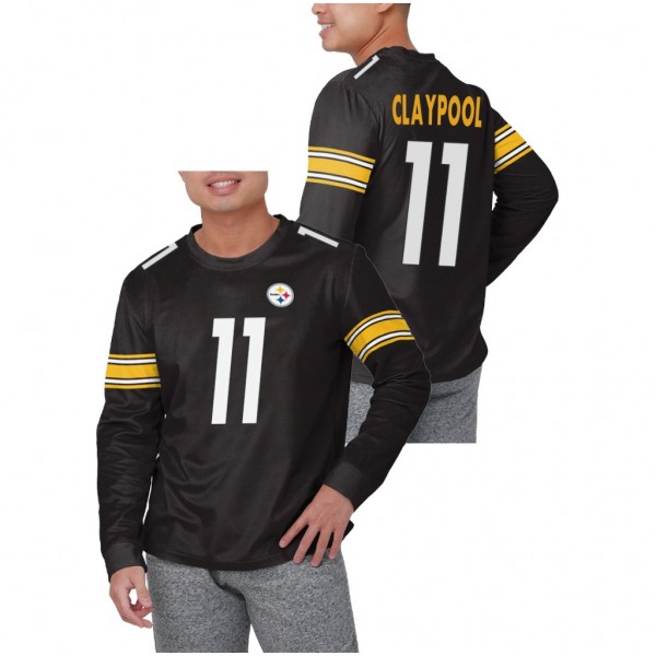 Men's Steelers Chase Claypool Black Game Day Name Number Long Sleeve T-Shirt