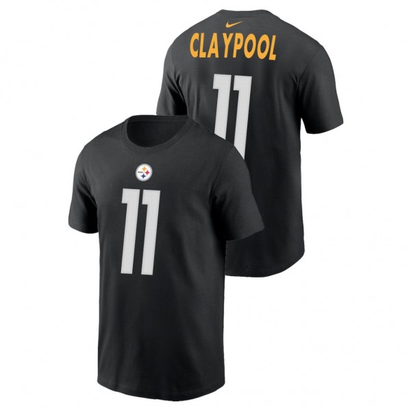 Men's Chase Claypool #11 Steelers Black Name Numbe...