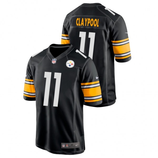 Men's Steelers #11 Chase Claypool Black Game Jerse...