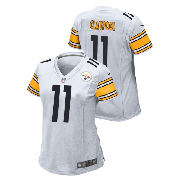 Women's Chase Claypool #11 Steelers White Game Jer...