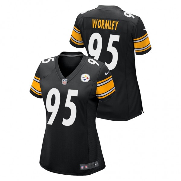 Women's Chris Wormley #95 Steelers Black Game Jers...
