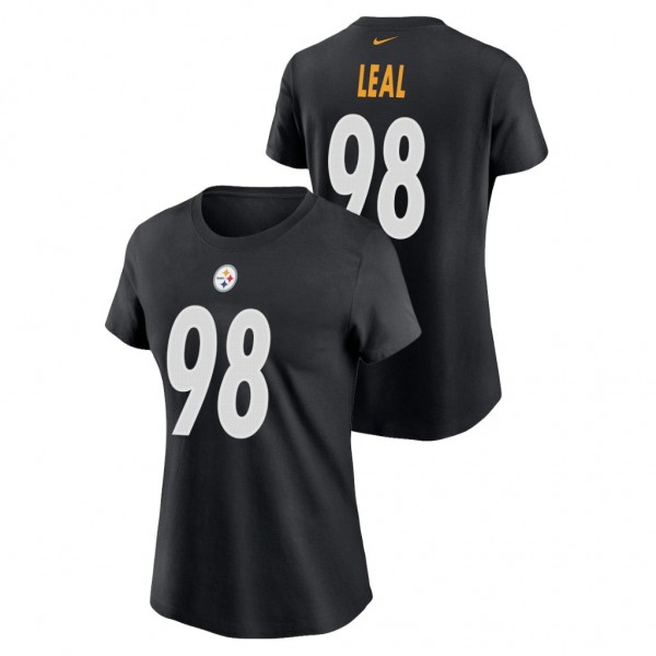 Women's DeMarvin Leal Pittsburgh Steelers Black 2022 NFL Draft Name Number T-Shirt