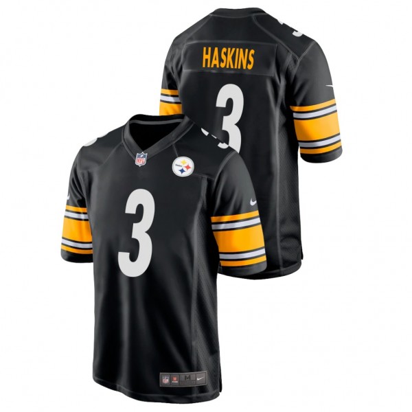 Men's Steelers #3 Dwayne Haskins Black Game Jersey