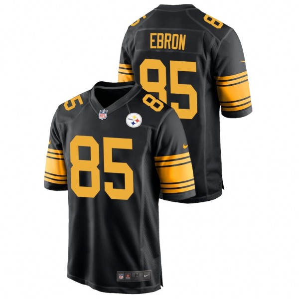 Men's Steelers #85 Eric Ebron Black Alternate Game...