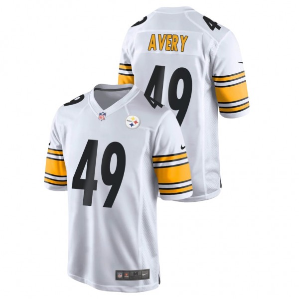 Steelers #49 Genard Avery White Game Jersey