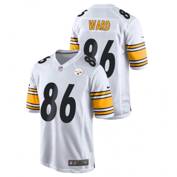 Men's Steelers #86 Hines Ward White Game Retired P...