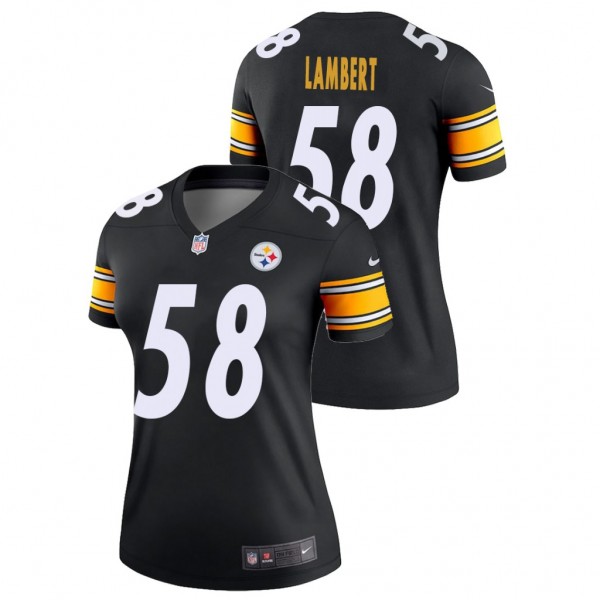 Women's Jack Lambert #58 Steelers Legend Black Ret...