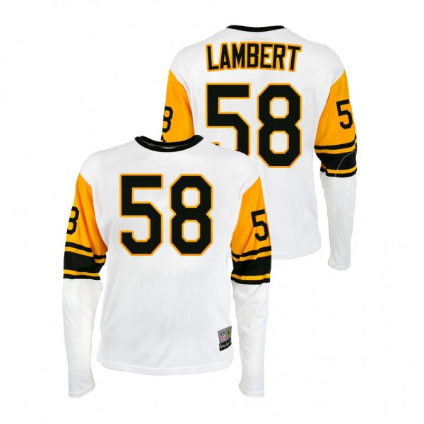 Jack Lambert Pittsburgh Steelers Throwback 1962 Durene Retired Player Jersey - White