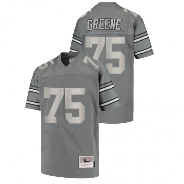 Joe Greene Steelers Throwback Charcoal Retired Player Metal Jersey