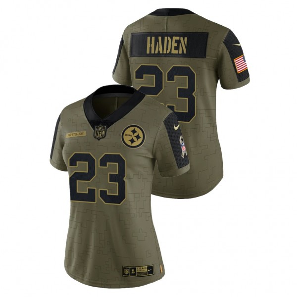 Women's Steelers Joe Haden 2021 Salute To Service Olive Limited Jersey