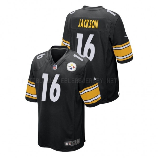 Steelers #16 Josh Jackson Black Game Jersey