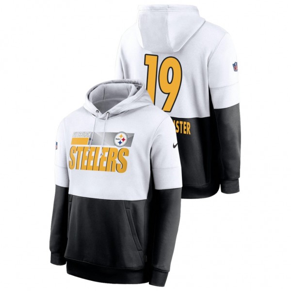 JuJu Smith-Schuster Pittsburgh Steelers White Black Sideline Performance Pullover Hoodie