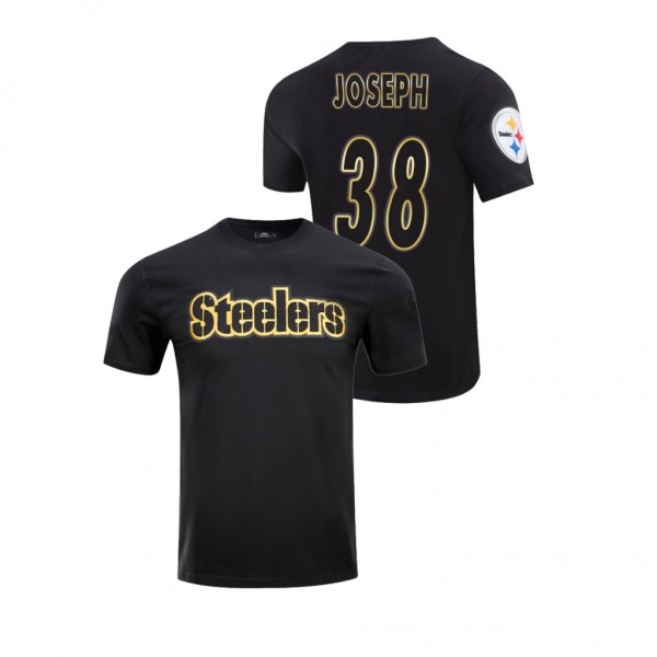 Men's Karl Joseph Pittsburgh Steelers Black Classic Chenille Team Logo T-Shirt