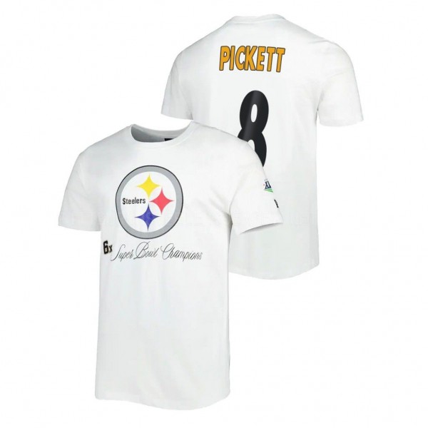 Pittsburgh Steelers Kenny Pickett 6x Super Bowl Champions T-Shirt - White