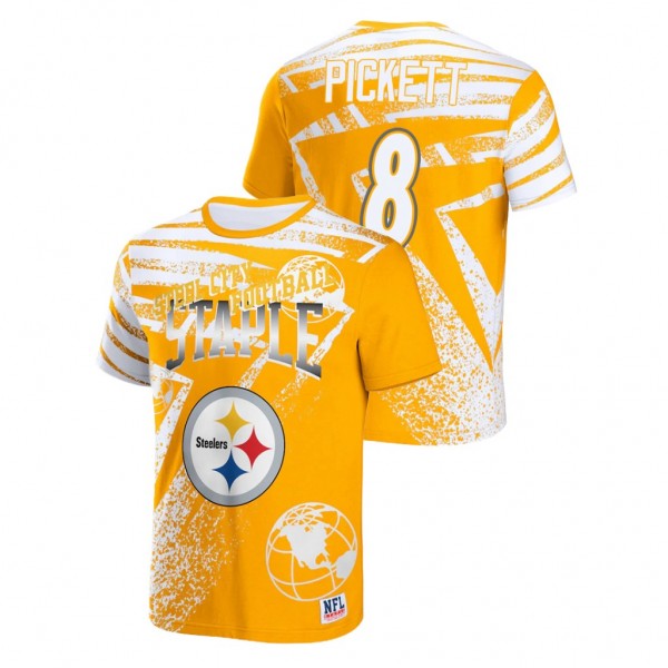 Men's Kenny Pickett Pittsburgh Steelers Gold All Over Print T-Shirt