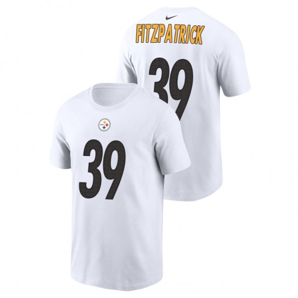 Men's Minkah Fitzpatrick #39 Steelers White Name Number T-Shirt