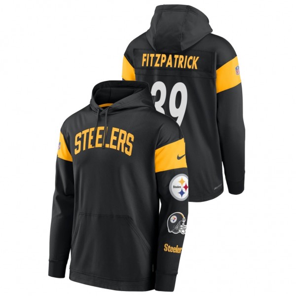 Pittsburgh Steelers Minkah Fitzpatrick Black Sideline Performance Athletic Arch Hoodie