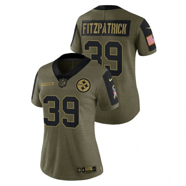 Women's Steelers Minkah Fitzpatrick 2021 Salute To Service Olive Limited Jersey