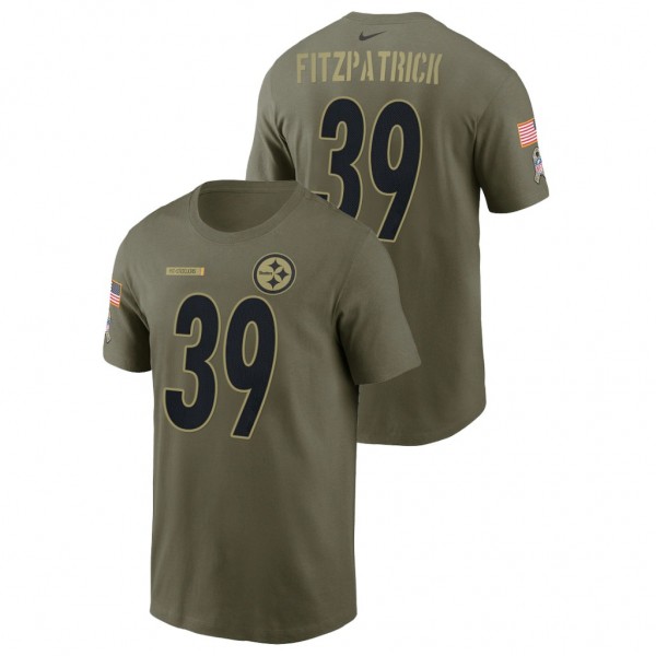 Steelers Minkah Fitzpatrick Camo 2021 Salute To Service Name Number T-Shirt
