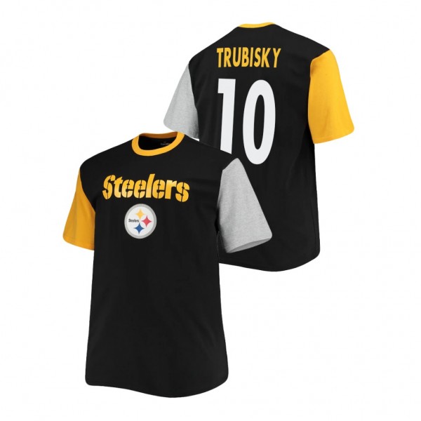 Mitchell Trubisky Pittsburgh Steelers Black Gold Team Logo Colorblocked T-Shirt