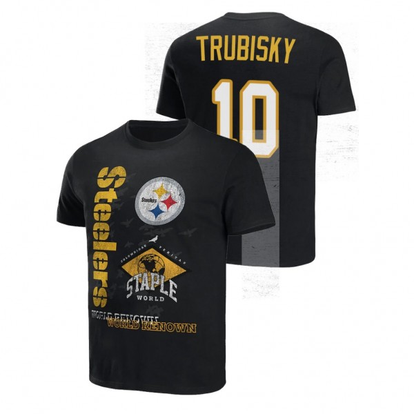 Men's Mitchell Trubisky Pittsburgh Steelers Black World Renowned T-Shirt