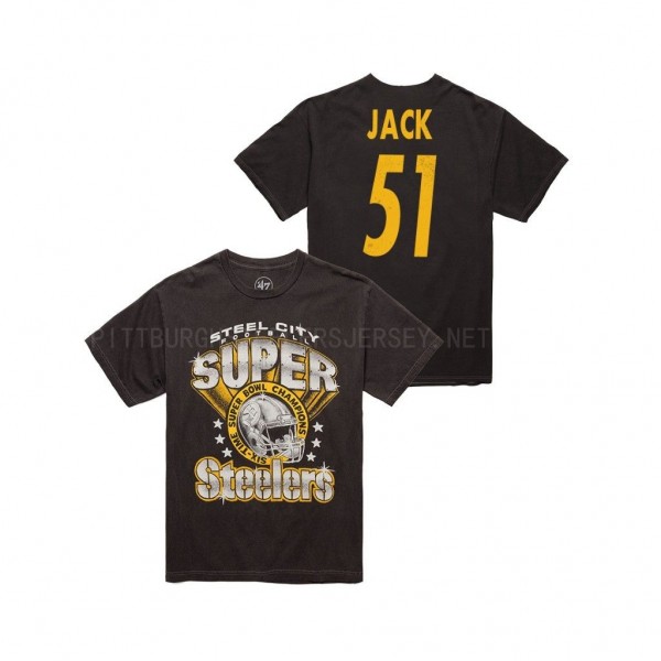 Men's Steelers Myles Jack 75th Anniversary Black V...