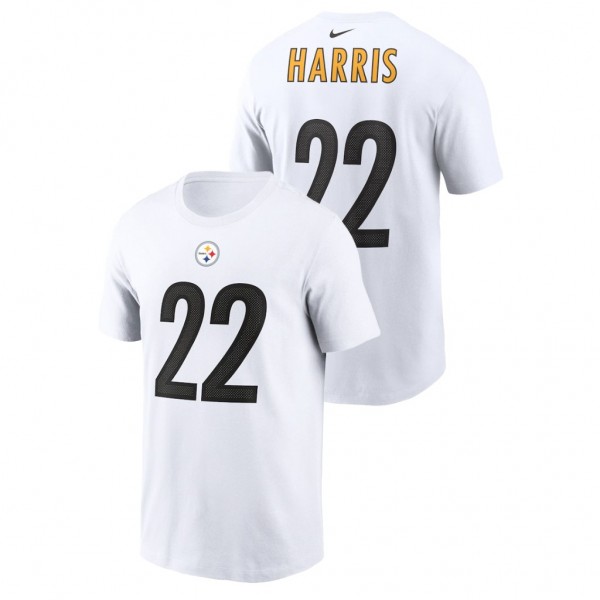 Men's Najee Harris #22 Steelers White Name Number ...