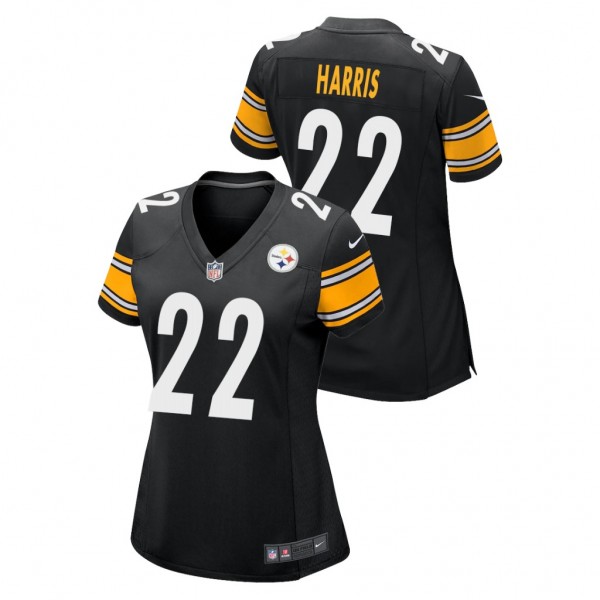 Women's Najee Harris #22 Steelers Black Game Jerse...