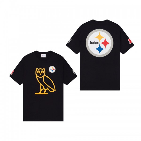 Men's Pittsburgh Steelers OVO x NFL Black OG Owl T...