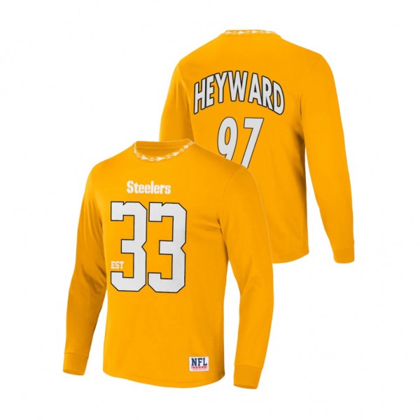 Cameron Heyward Pittsburgh Steelers Men's Gold Core Team Name Number T-Shirt
