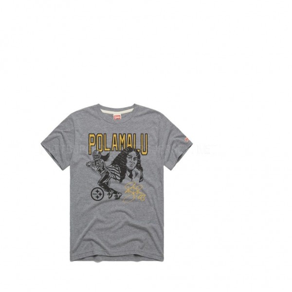 Steelers Troy Polamalu Player Graphic Gray Retired...