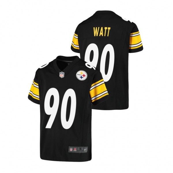 Youth Pittsburgh Steelers T.J. Watt Black Game Jer...