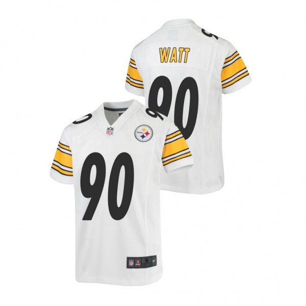 Youth Pittsburgh Steelers T.J. Watt White Game Jer...