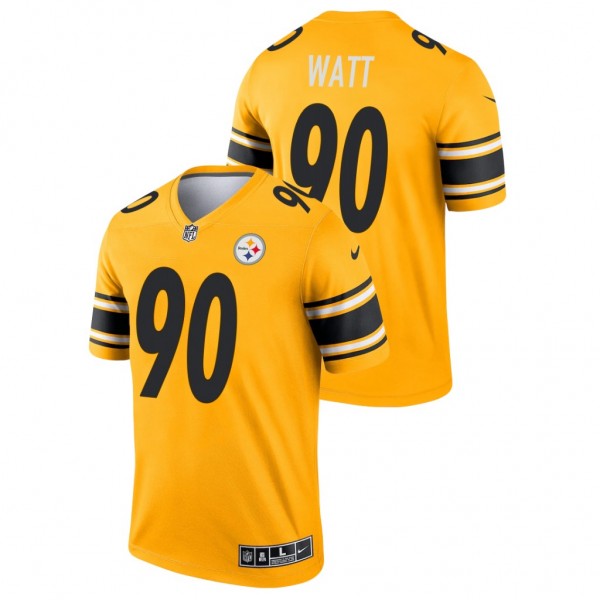 Pittsburgh Steelers T.J. Watt 2021 Gold Inverted L...