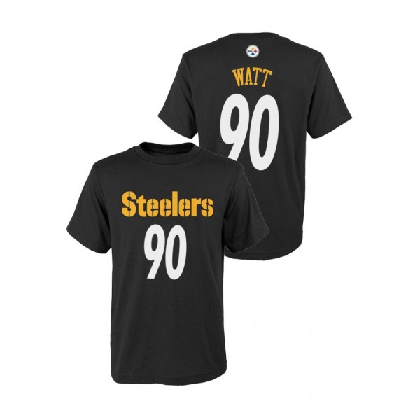 Youth Pittsburgh Steelers T.J. Watt Black Name Number T-Shirt