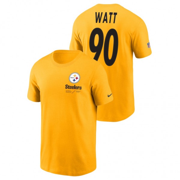 T.J. Watt Pittsburgh Steelers Gold Team Logo Perfo...