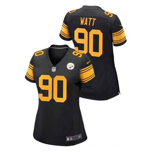 Women's T.J. Watt #90 Steelers Black Alternate Gam...