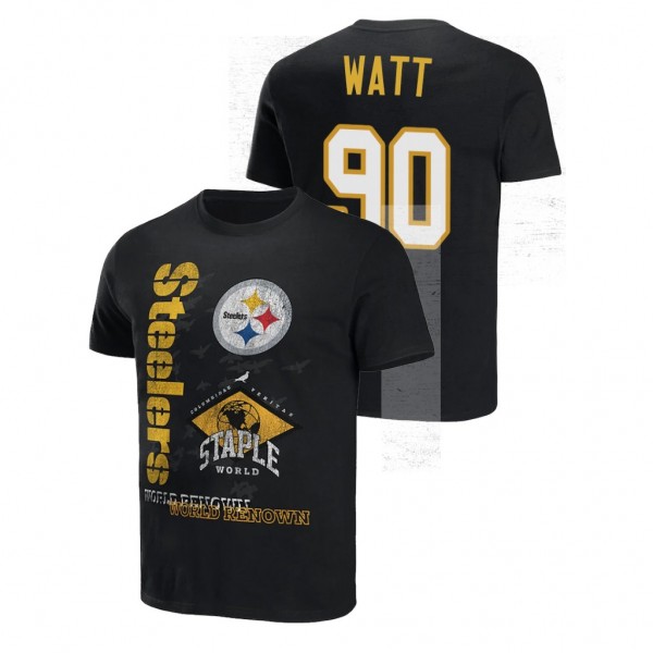 Men's T.J. Watt Pittsburgh Steelers Black World Re...