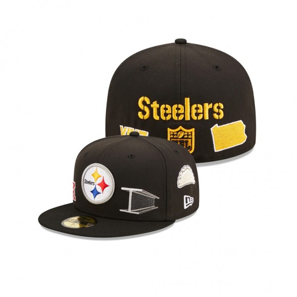 Men's Pittsburgh Steelers Black Team Local 59FIFTY...